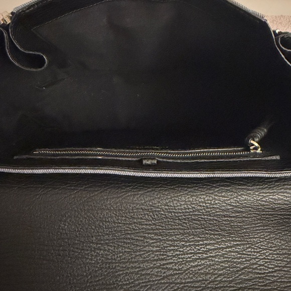 3.1 Phillip Lim Blue Pashli Medium Denim & Shark Embossed Leather Satchel - Picture 7 of 8